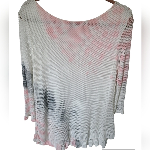 PINK Sheer Embroidered Italian Made Top Size Small - Picture 3 of 10